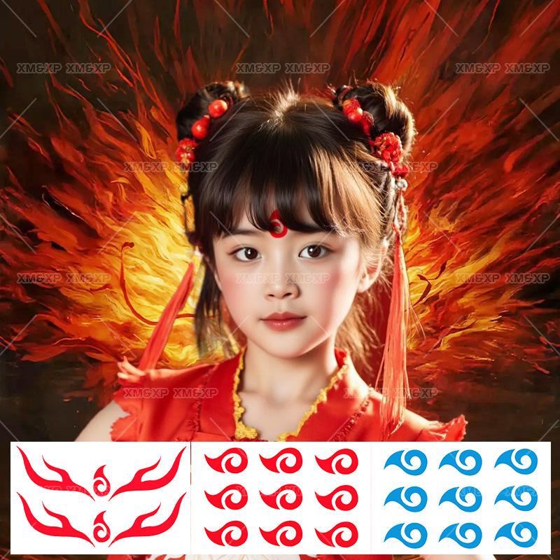 Nezha & Ao Bing Waterproof Forehead Tattoo Stickers for Kids