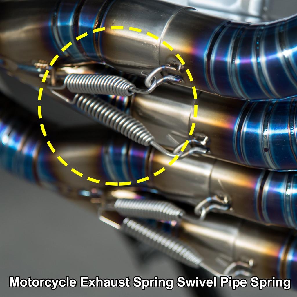 uxcell Motorcycle Exhaust Spring Stainless Steel Exhaust Pipe Spring Hook Retrofit Accessories Universal 80mm Silver Tone 2pcs