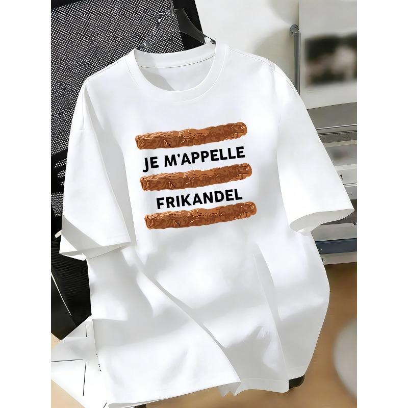 Kids Crewneck Short Sleeve T-Shirt, Je M Appelle Frikandel Funny Sausage 110