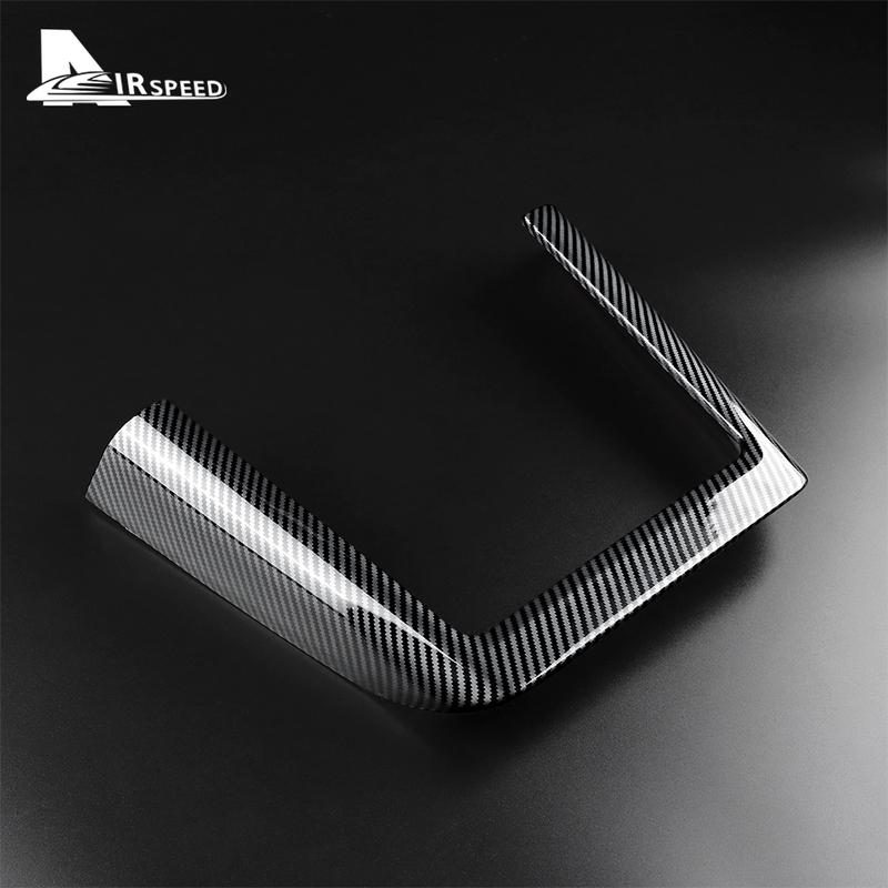 ABS Carbon Fiber Wireless Charging Frame Trim Cover For Tesla Model 3 Highland 2024 Model Y Juniper 2025 2026 2027 Accessories