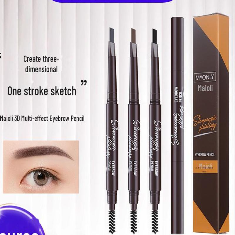 

Карандаш для бровей 3D Multi-Effect - двухсторонний треугольный карандаш One-Step, неразмазывающийся карандаш для макияжа для начинающих.
