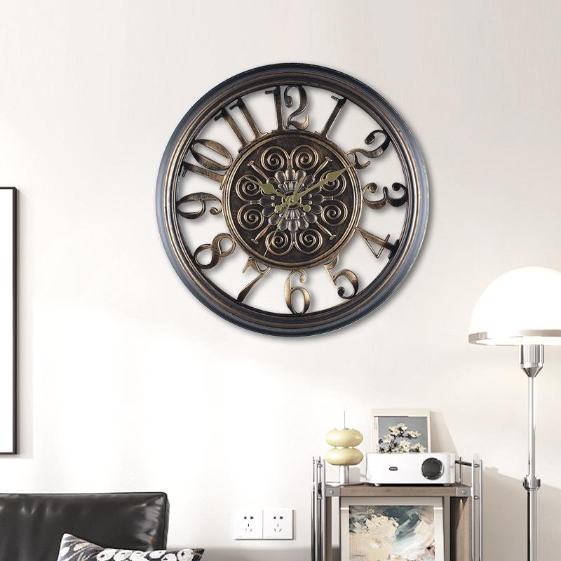 Home Wall Clock Plastic Creative Wall Clock Wall Decoration Wall Clock Retro Living Room Wall Clock