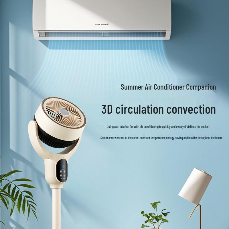 Dual-Use Oscillating Air Circulator Fan - High Power, Low Noise, Vertical Floor & Desk Standing for Bedroom and Dorm.