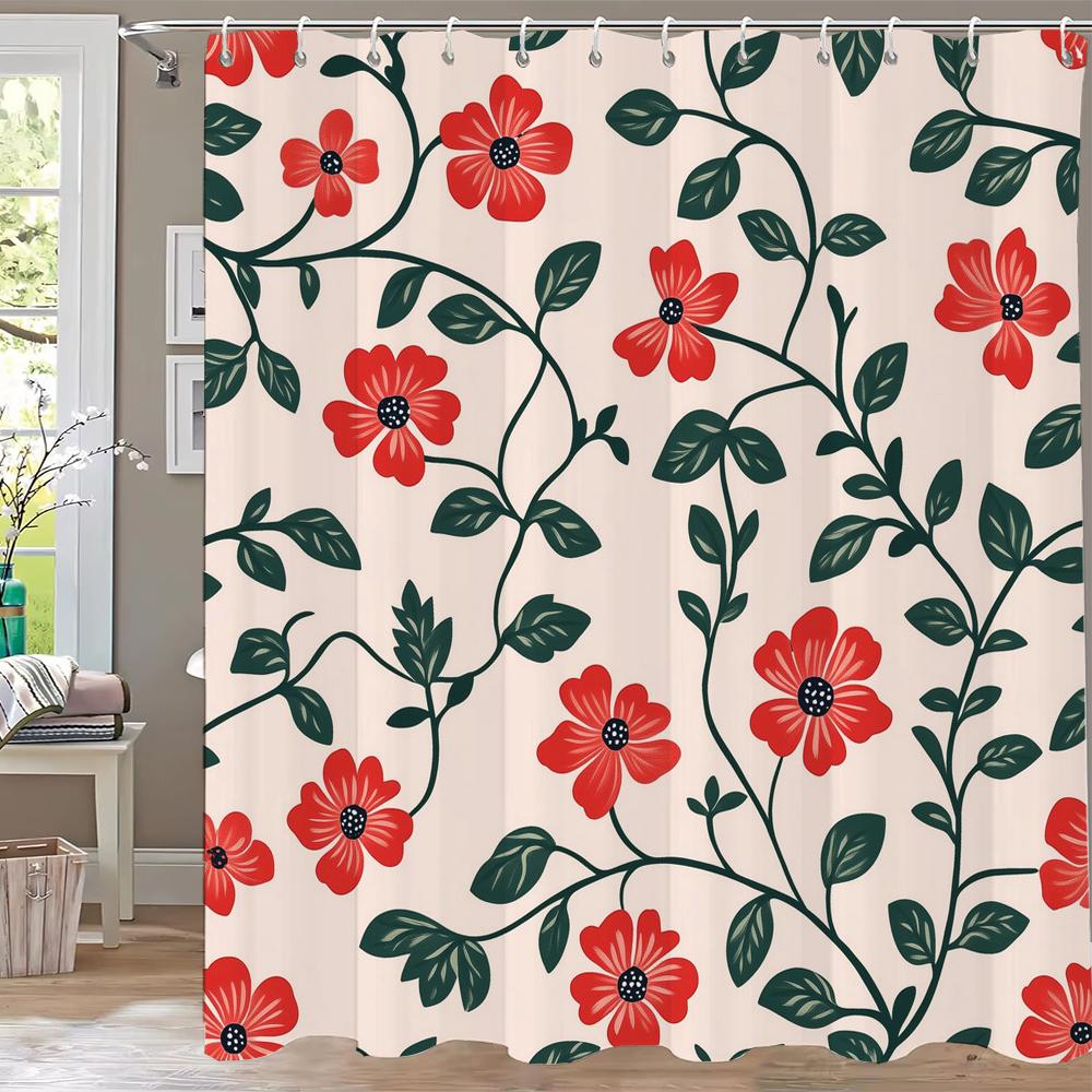 

Modern Watercolor Flowers Bathroom Curtain Floral Shower Curtain Bohemian Home Bathroom Decor Polyester Shower Curtains W60H190(CM)-1 Pcs