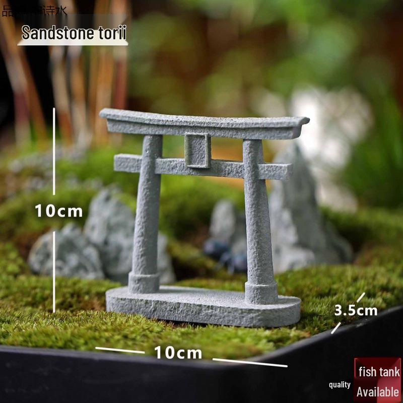 Kyoto Sand Table: Genshin Impact Style Ornament with Torii Bonsai.
