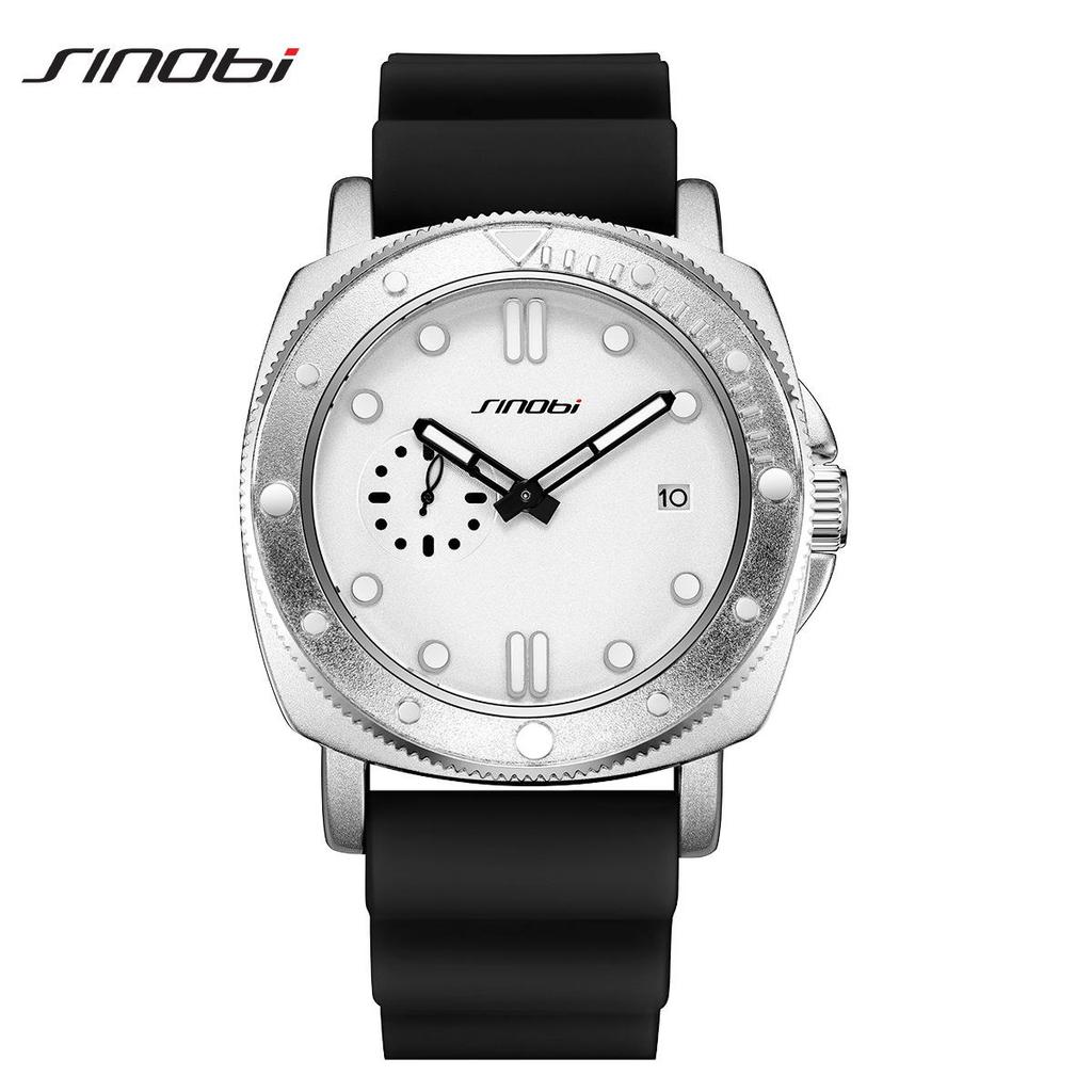 Sinobi Men's Waterproof Quartz Watch with Luminous Silicone Strap - Fashion Sports & Business Wristwatch