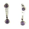 Les Trésors De Lily [M7613] - 'Essentiel' Silver Amethyst Lobe Contour Earrings (rhodium Plated) - 5 Mm