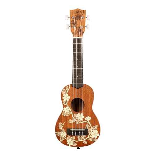KALA The Voyage Collection Mahogany Body Soprano Ukulele (KA-GARDENIA-S_W/BAG) with Gig Bag