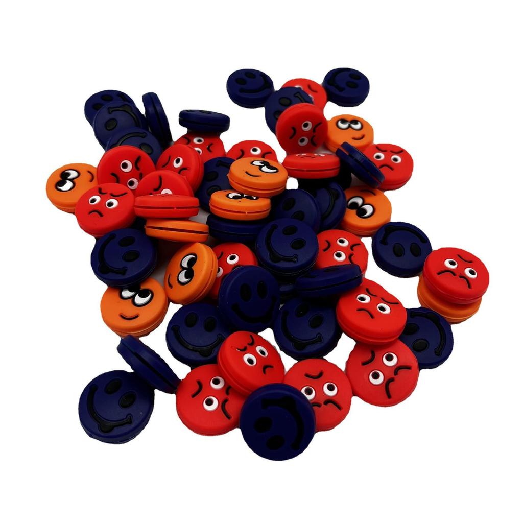 Funny Emoji Silicone Tennis Racket Dampeners - 16 Smiley Vibration Absorbers