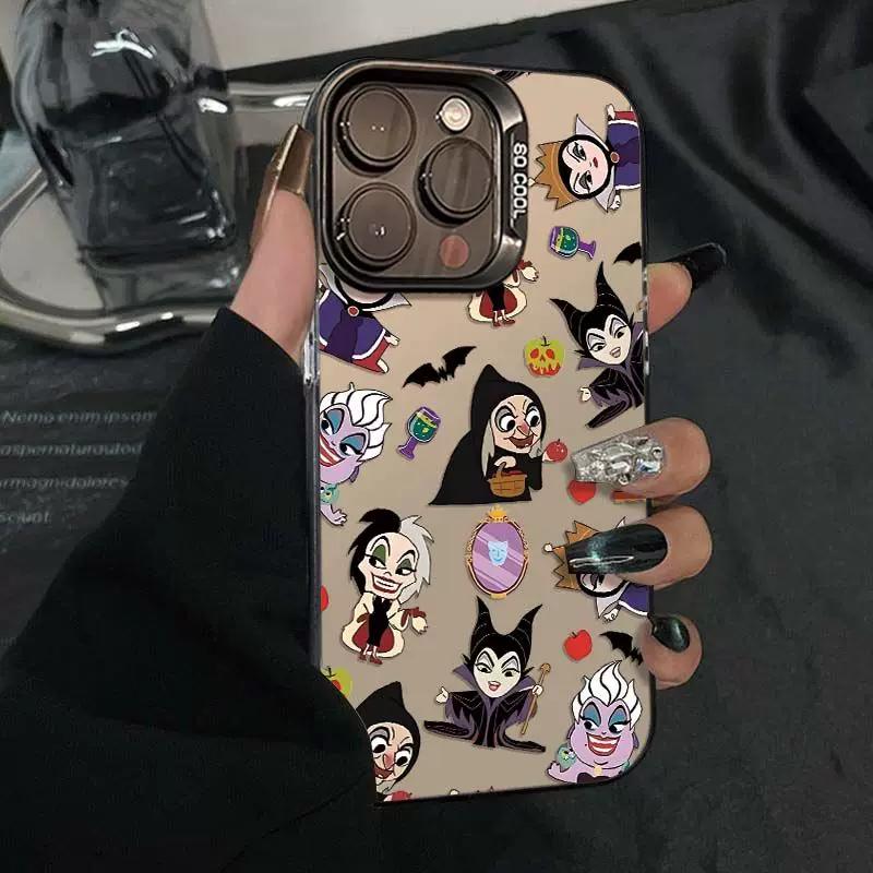 

Dark Gothic Witch Villain Cartoon Clear Phone Case, Spooky Halloween Aesthetic Shockproof Soft Protective Cover for iPhone iPhone 13 PRO MAX чёрный