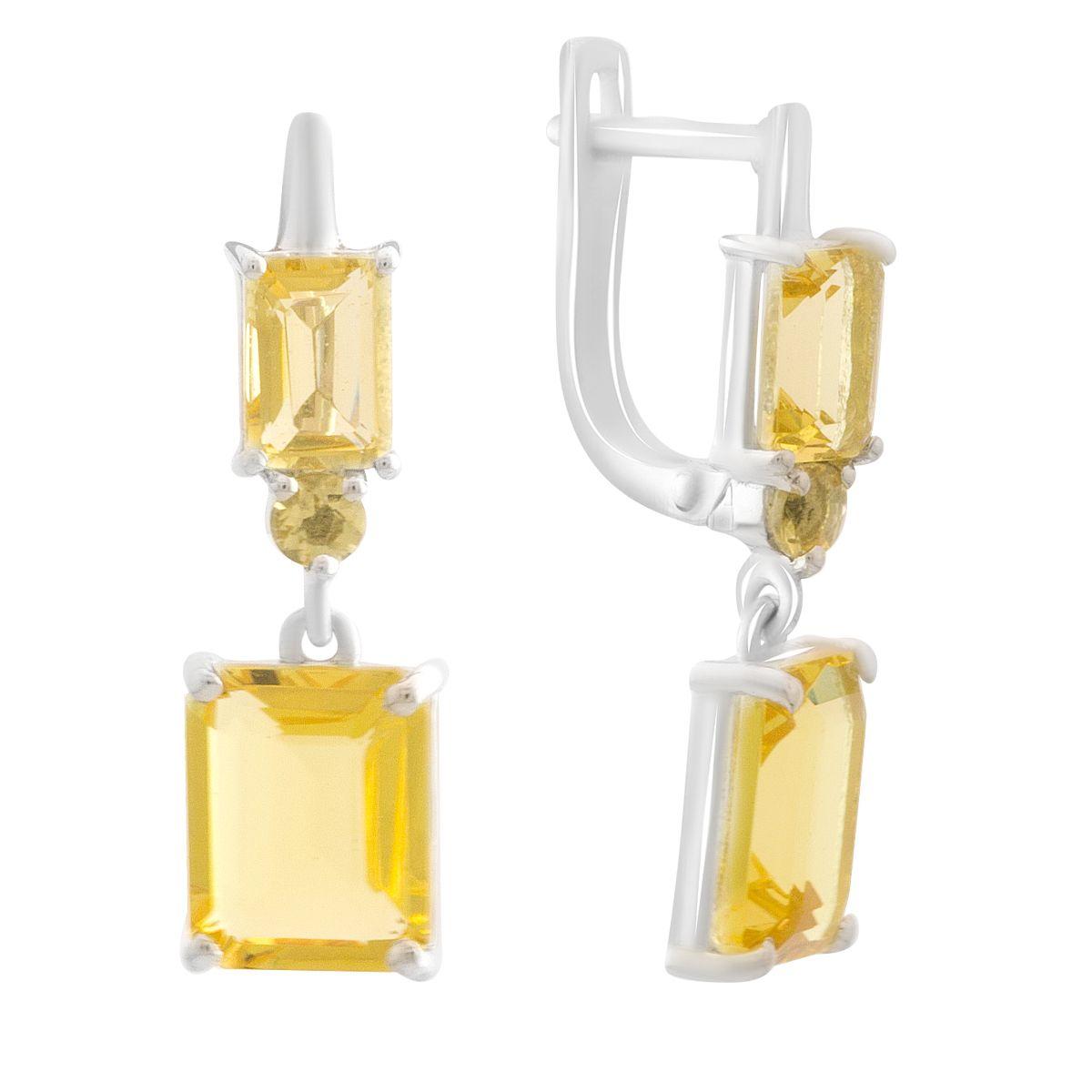

Silver earrings with citrine nano 7.808ct (2190097)