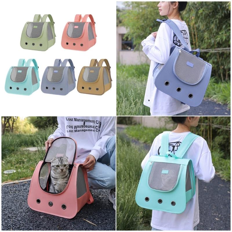 Pet Backpack Cats Carriers Bag Soft Big Capacity with Window Breathable Pet Carriers Sightseeing Bag