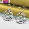925 Sterling Silver Circle Spiral Earring Jewelry