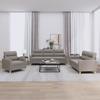 Vidaxl 3-Piece Lounge Set With Cushions, Taupe, Fabric