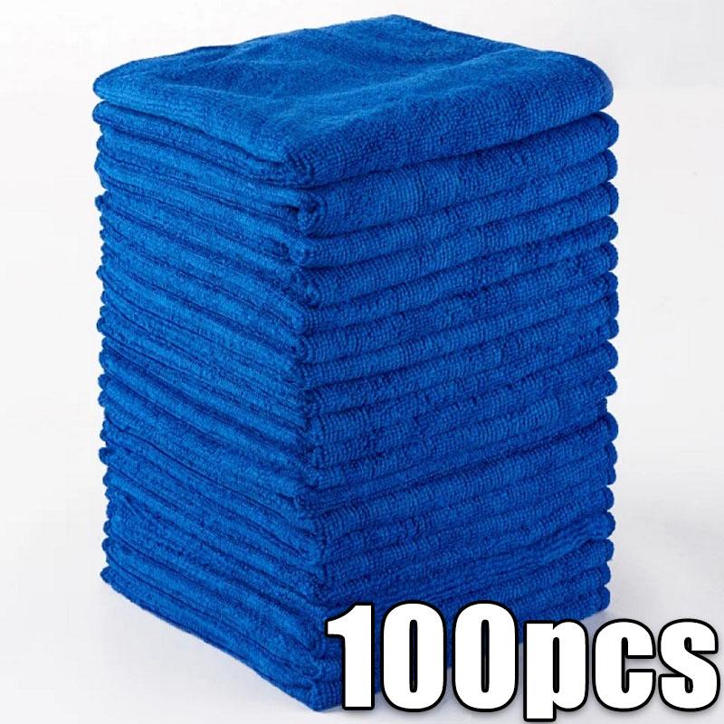 10/200PCS Microfiber Car Cleaning Towels Super Absorbent Car Drying Cloth Household Car Care Detailing Hemming Towel Duster Rags