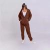 Korean Style Women's Hooded Fleece Sweatshirt - Autumn/Winter Casual Loose Top Coat Hoodie Set