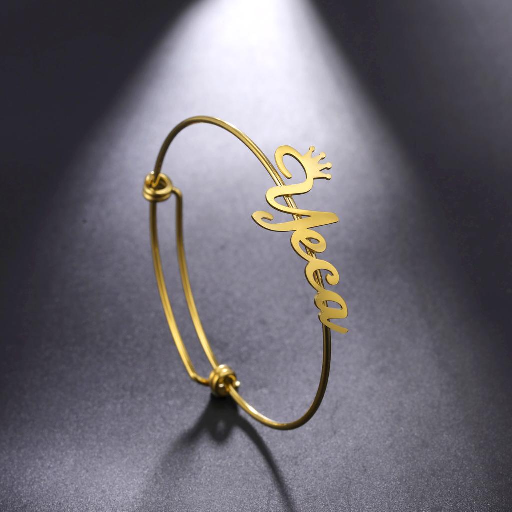 Personalized Name Bracelet for Women Men Custom Jewelry Stainless Steel Customized Bangle Gold Color Arabic Name Birthday Gifts