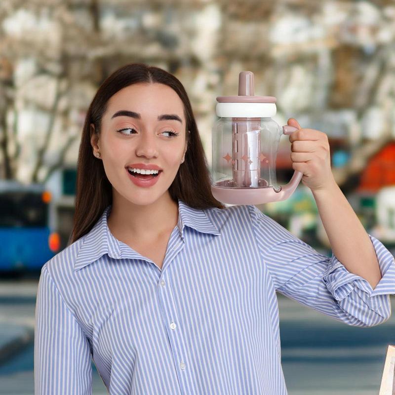 Large Water Cup 900ml Large Water Bottle With Straw Heat-Resistant Hydration Cup Leak-Proof Drinkware Modern For Commuting