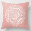 Pink Marble Mandala Peach Skin Pillow Case 2D Flat Printed Decorative Cushion Cover For Sofa Living Room Girl Bedroom Decor