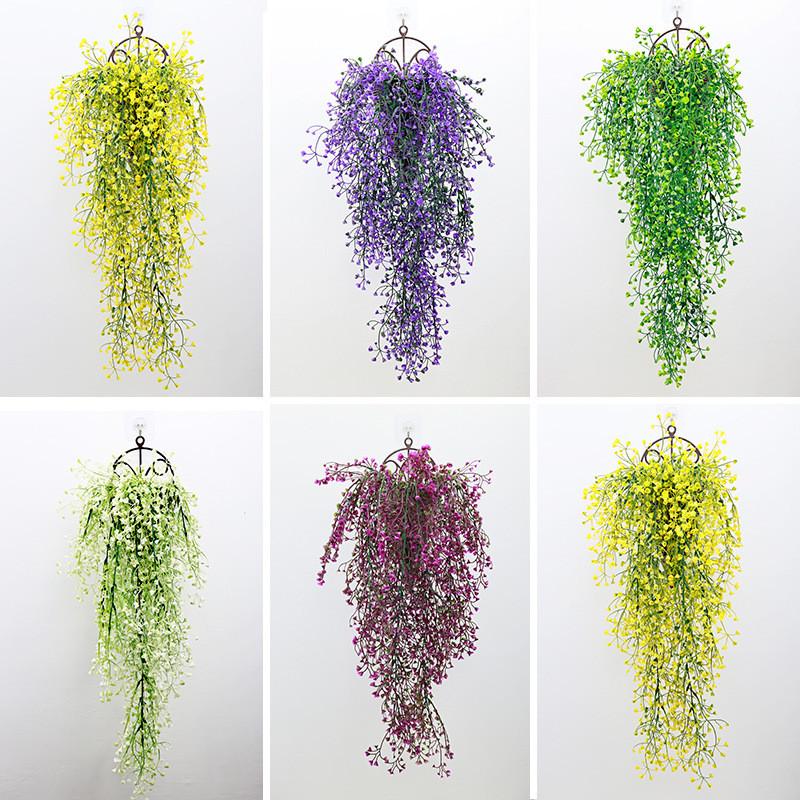 Fake Babylonica Salix Green Wall Hanging Plant For Home Party And Photography