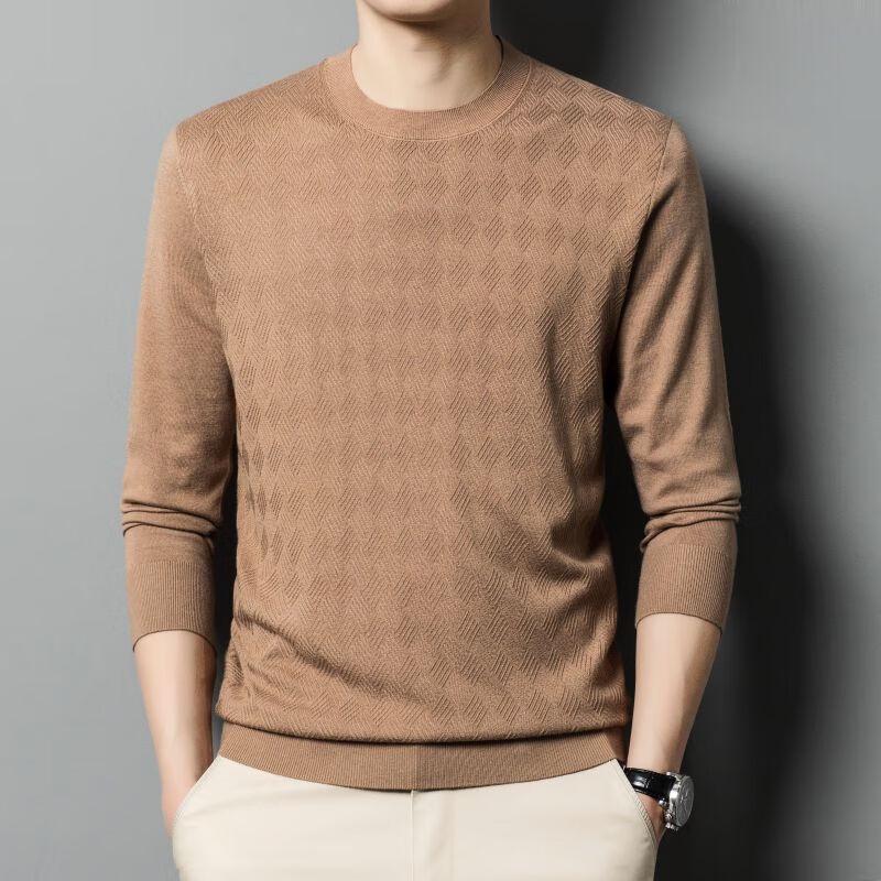

Men s Silk Blend Round Neck Long Sleeve Knit T-Shirt 175