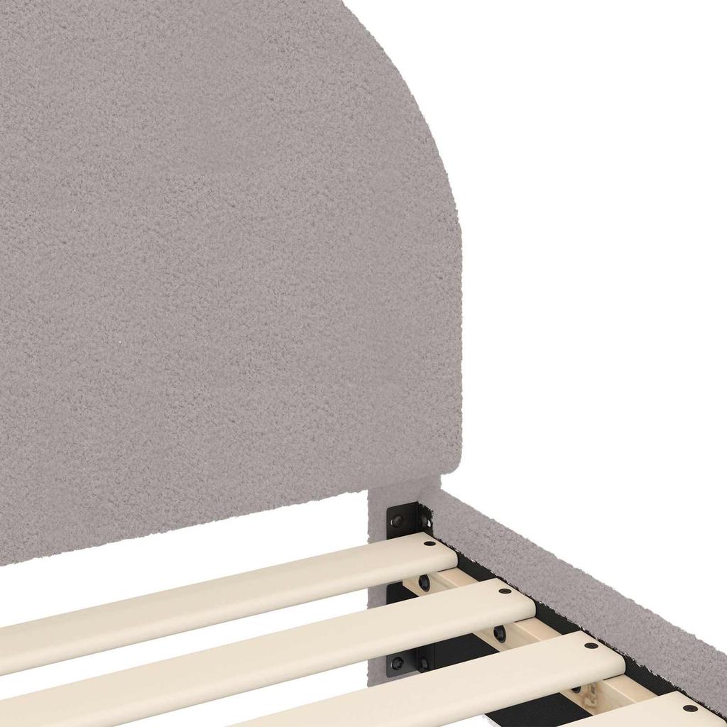 Children s Bed Frame with Headboard Light Gray 70 x 140 cm Boucle