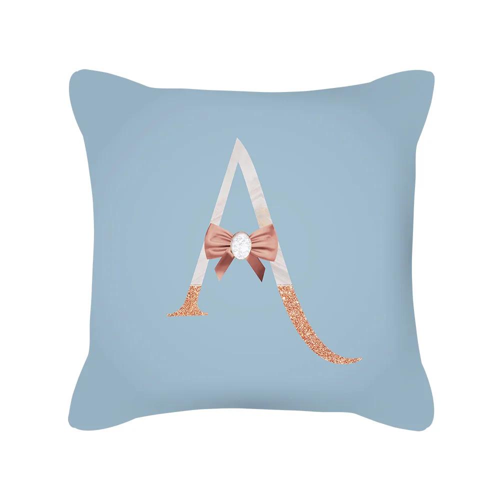

Letter Cushion Cover Alphabet English Pillow Home Decor 30x30cm бордовий