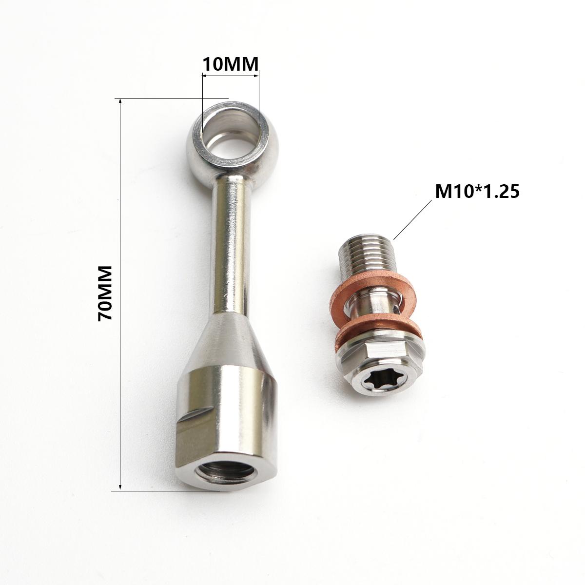 

CNC 304 Stainless Steel Motorcycle Brake Fluid Hose Extension Bracket Tubing Universal M10 Brake Hose For RCS Spare Accessories 0 Angle M10x1.25 A