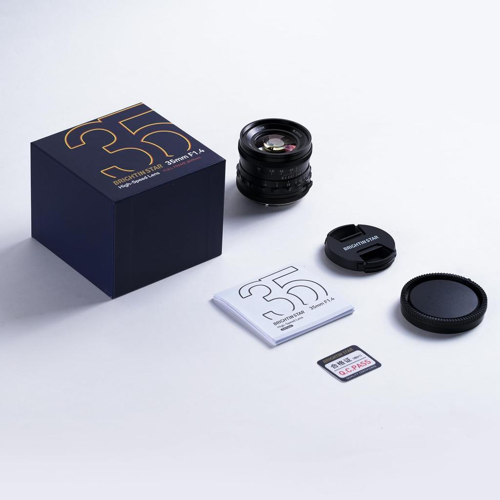 Brightin Star 35mm Large Aperture MF Prime Lens for Sony Cameras Silver F1.4 Full-Frame E-Mount (A7/II/III/IV/SIII/C/RIII/RIV, A6400, A6600, A6100,