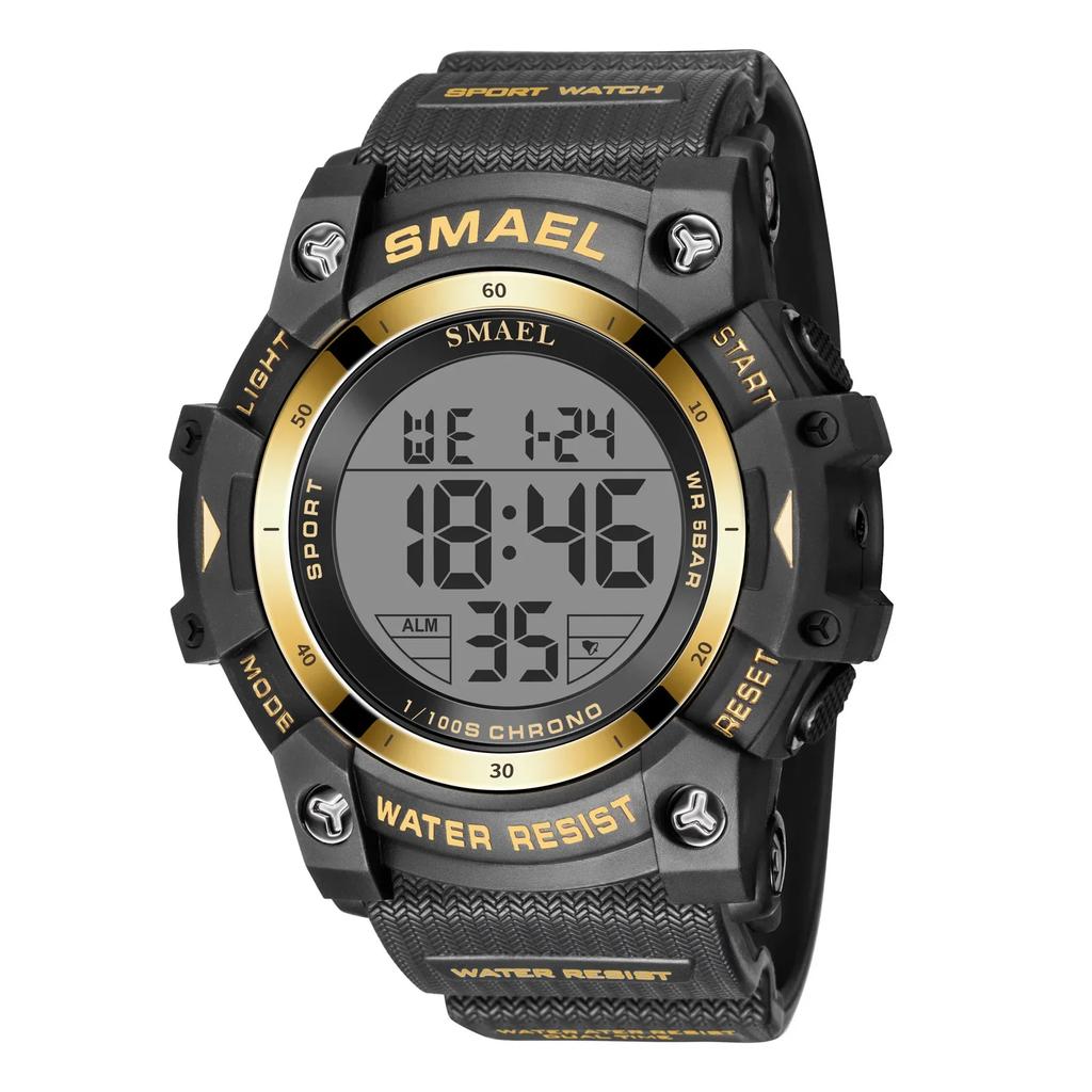 SMAEL 8123 Swimming Sport Watches for Men Alarm Clock Stopwatch Digital Watch LED Sports Watches Men's Wristwatch 50m Waterproof