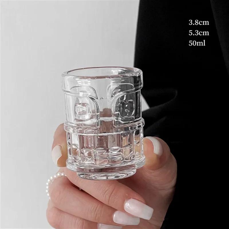 

Гавайский стакан для шотов Тики Мини-стекло Коктейльное Бессвинцовый Стеклянный стакан Текила Водка Кашаса 50 мл Стаканы Шот Аксессуары для Тики-бара 50ml