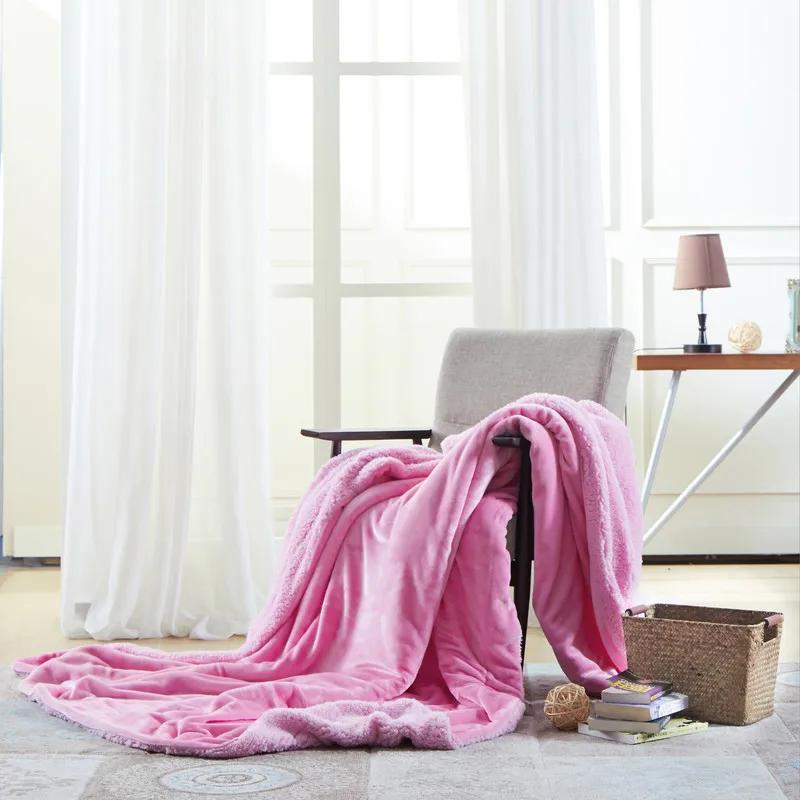 Wool Throw Blanket Keep Warm Winter Bed Blankets Double Sided Queen Duvet Cover Camping Double Bed Cover Bedspread On The Bed