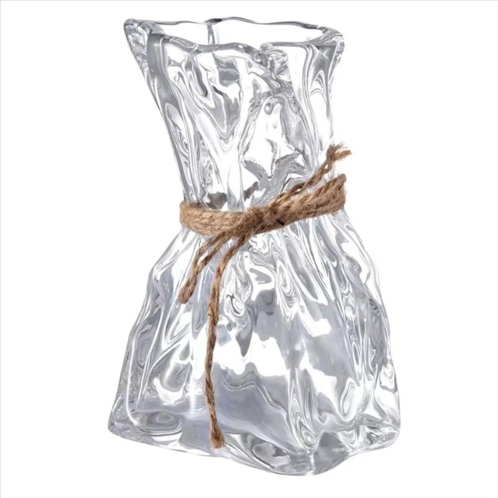 Transparent Origami Glass Vase Minimalist Art Flower Vase Modern Tabletop Vase Homestay Decoration