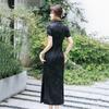 Black national style new Chinese Suzhou long cheongsam improved young 1011 new women's high-end mother dress