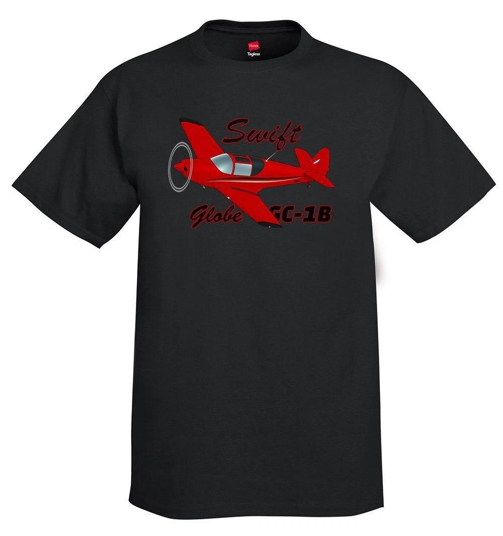 

Globe / Temco Swift GC-1B (Red/Black) Airplane T-Shirt - Personalized w/ Your N# M