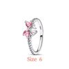 925 Silver,Pink Bow Pendant Beads Earrings Necklace Ring Pendant Suitable for European Bracelet DIY Exquisite Jewelry