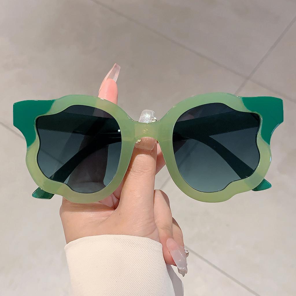 Candy Color Popular Ladies Shades Fashion Flower Decor Pink Sunglasses Ins Brand Design Beach Travel Sun Glasses