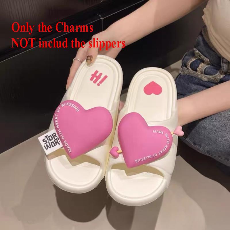Fashion Cute Love Shoe Charms Accessories  Black Bow Lace-up Shoe Decoration Black Flower Letters Clogs Pin for Women Grils Gift