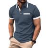 New Men's Polo Shirt with Chest Pocket: Plain, Casual and Stylish Short-sleeved T-shirt