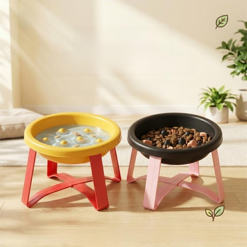 With Stand Slow-Feeding Bowl Bite-resistant Anti-Overturning Bowl Elevated Cat Bowl Outdoor Use