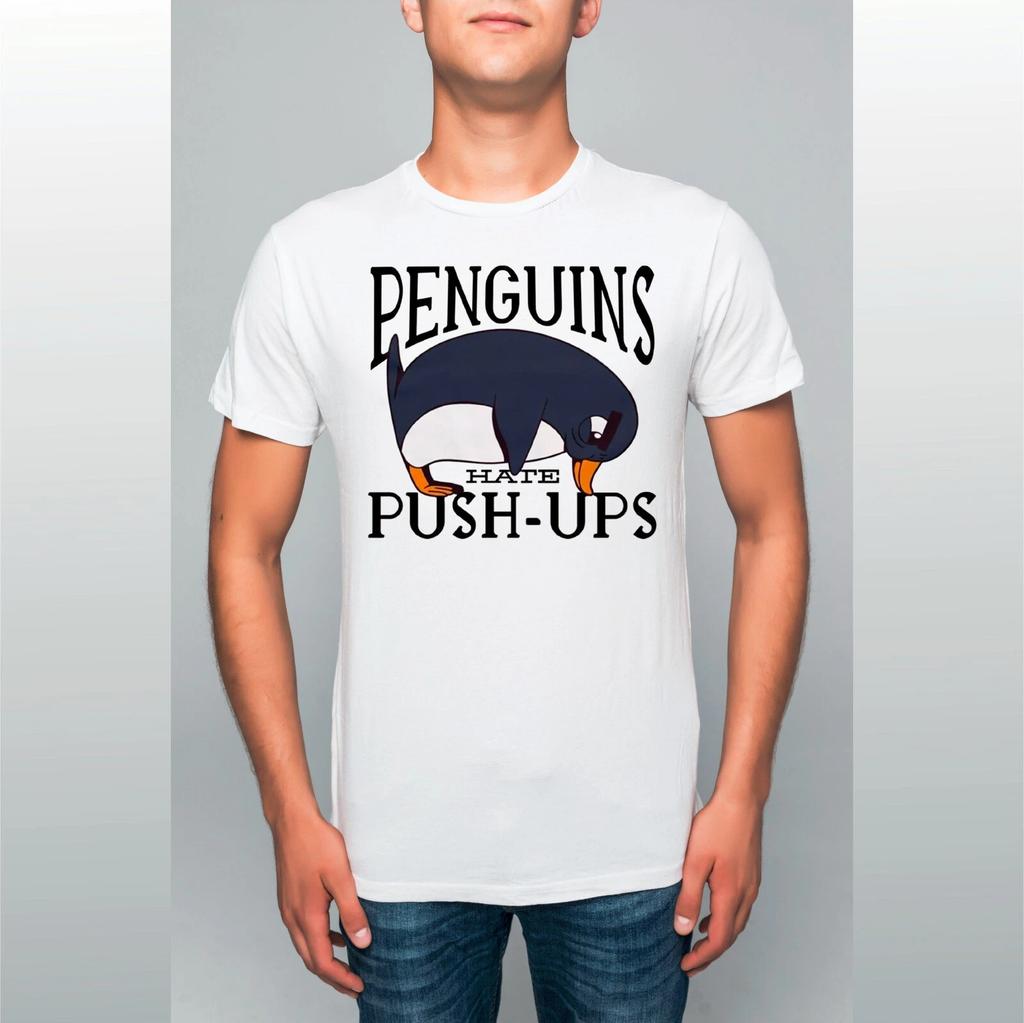 Funny Mens T Shirt, Gift Penguins Hate Push Ups Regular Fit Tee