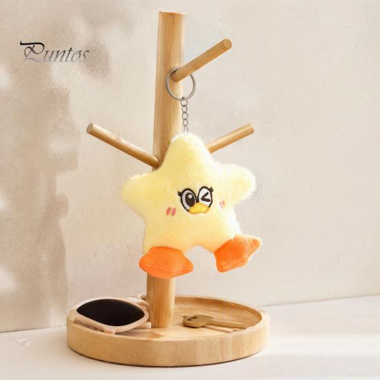 Playful Winking Duck Gift Star Plush Keychain, Soft Stuffed Animal Pendant with Embroidered Face, Fashionable Decoration Cute Cartoon Bag Charm