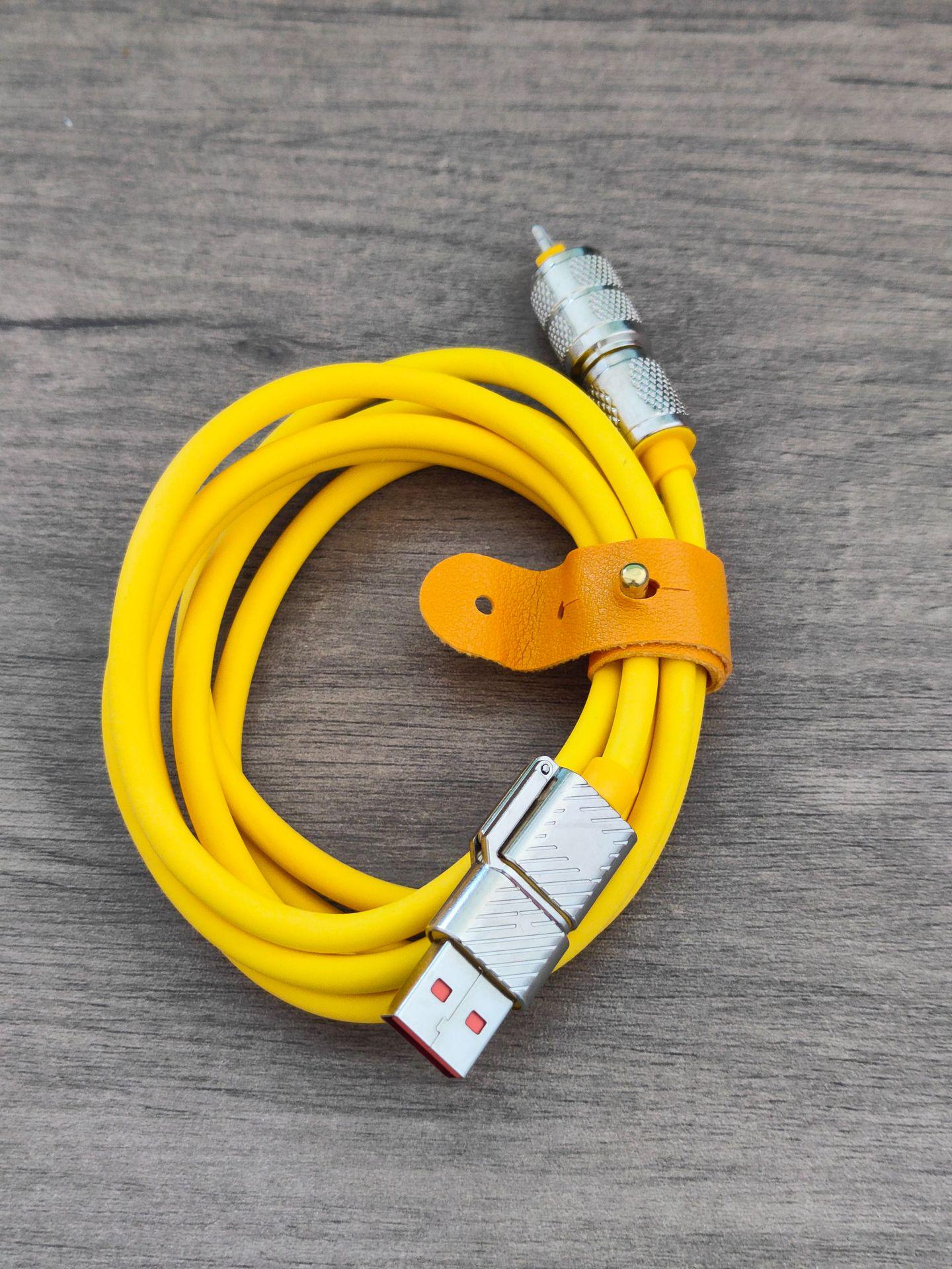 240W Zinc Alloy 4-in-1 Super Fast PD 27W Charging Cable: Durable, Dual Charging Capability Meteor Hammer Four-in-One Data Cable