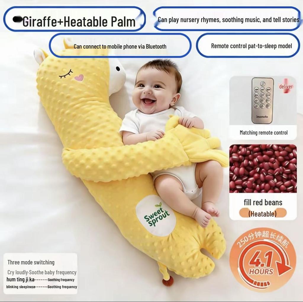 Baby Sleep Soothing Pillow: Automatic Patting Lullaby Doll for Colic Relief and Anti-Startle Reflex.