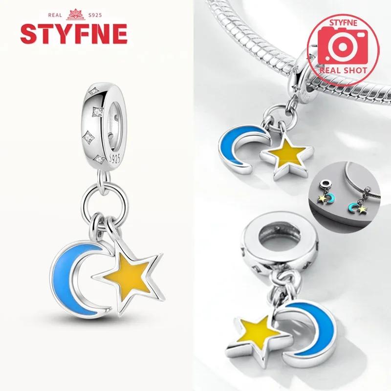 Copper Metal Star Moon Sun Series Charm Bead Components Luminous Bead Component Designed For Authentic Original Bracelet High Quality Fine Jewelry
