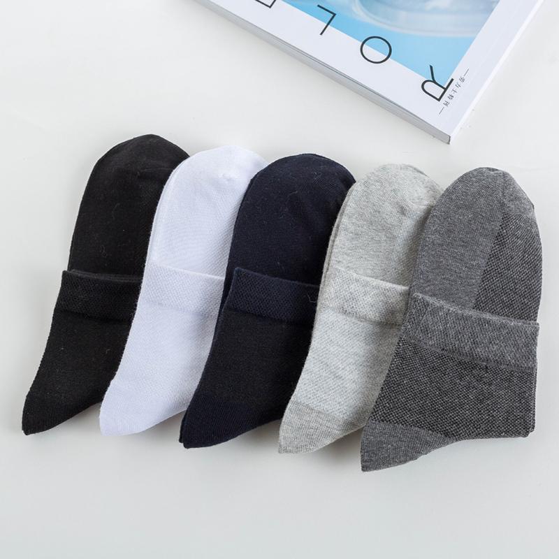 5Pairs Men Organic Cotton Socks Mesh Breathable Business Sock Casual Athletic Spring Summer New for Male Plus Size EUR38-45