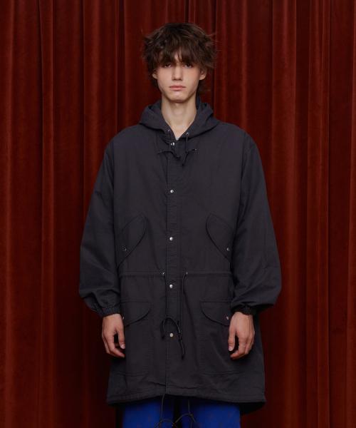 UNALLOYED Washed Pocket Fishtail Parka / Charcoal