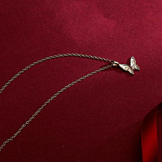 Women Necklace Butterfly Plated Jewelry Long Lasting Bright Luster Pendant Necklace for Festival