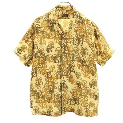 THAI SEIDE 60er 70er 100% Seide Vintage Overall Griff Kurzarm Offener Kragen Hemd Herren Gebraucht