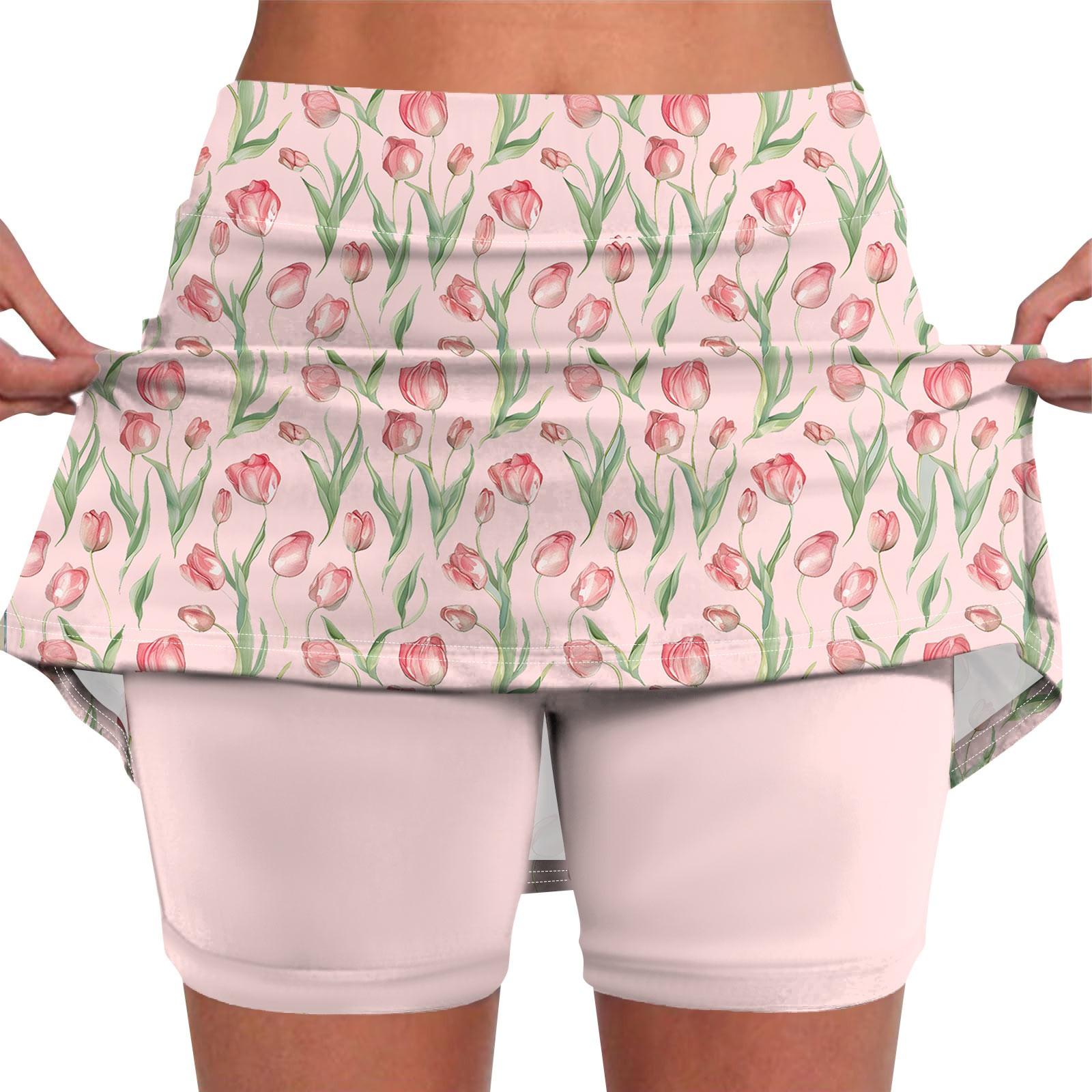 

Elastic Yoga Culottes For Women Print Athletic Shorts Lightweight High Waist Skinny Joggers XXXL рожевий